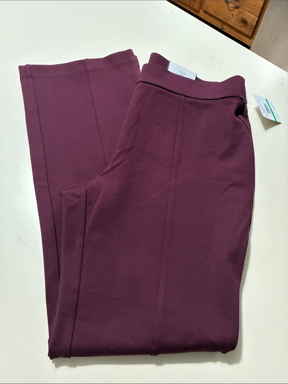 Rafaella Boot-Cut Pants in Deep Plum